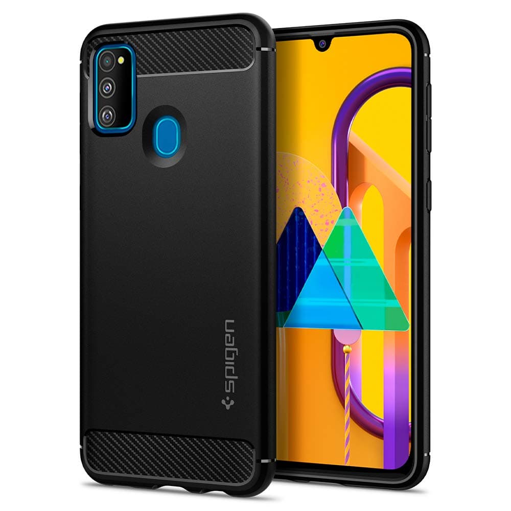 Spigen Rugged Armor for Samsung Galaxy M30s Case, Galaxy M30s Back Cover - TPU｜Matte Black