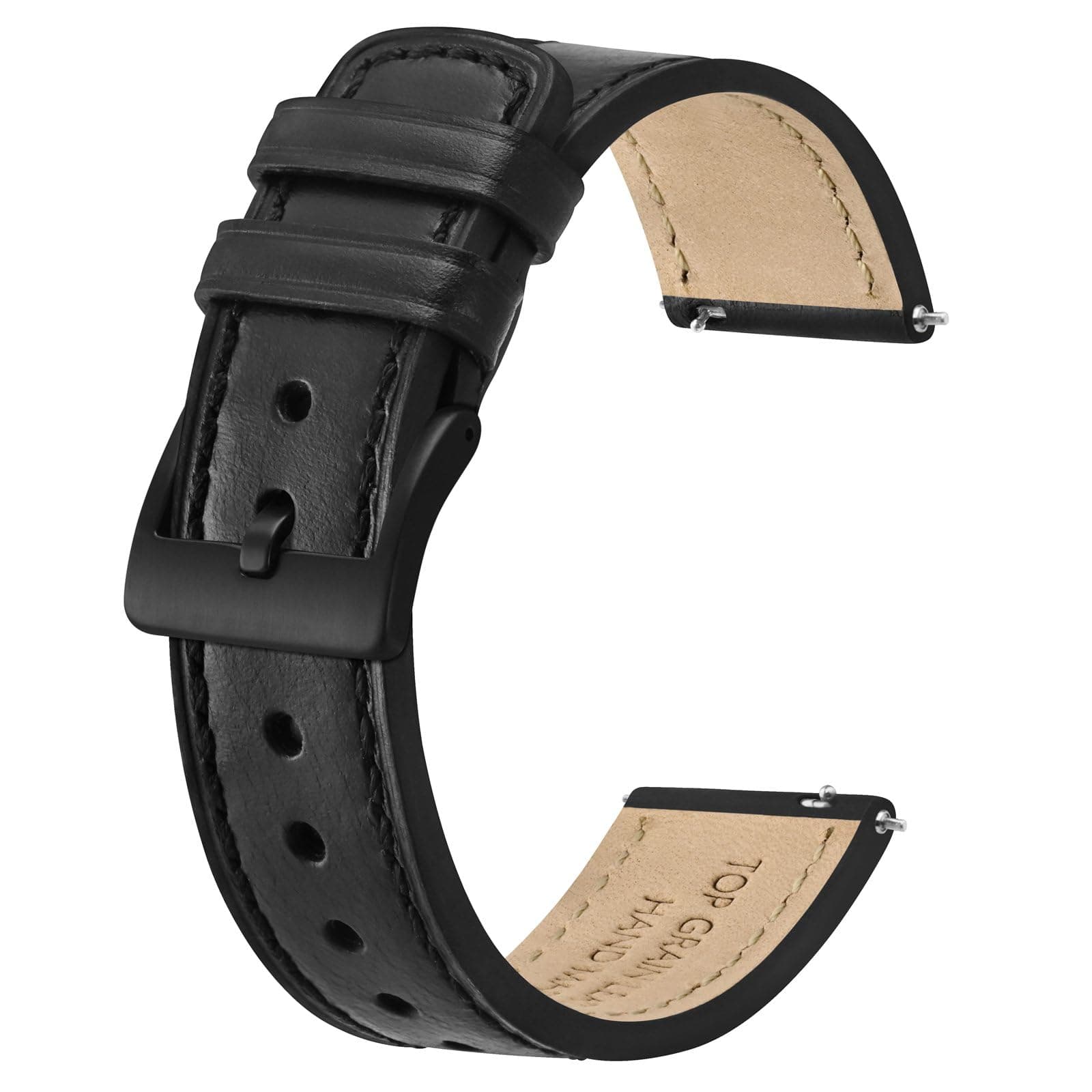 Leather Watch Straps, Classic Oil Waxed Leather, Quick Release Replacement Band for Men and Women, Band Width 18mm 20mm 22mm