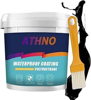 Polyurethane Waterproof Coating,35.2OZ,Eco-Friendly Waterproof Sealant,Polyurethane Coating for Roofs,Walls,Garden,Gutter,Concrete Cracks Holes Leak Repair (1000g,Black)