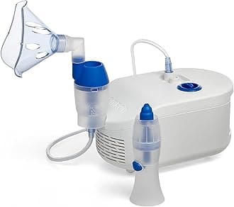 OMRON C102 Total 2-in-1 Nebuliser with Nasal Shower - Combined Nebulizer Machine Adults & Kids to Treat Respiratory Conditions Like Asthma; Provides Allergy, Cough and Cold Symptom Relief at Home