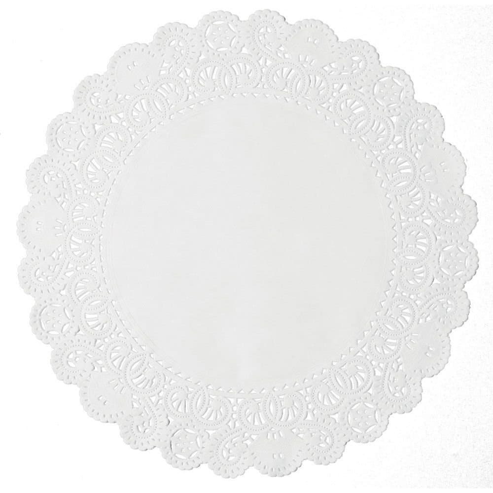 Lapaco 102-406 6" White Normandy Lace Doily - 1000 / CS