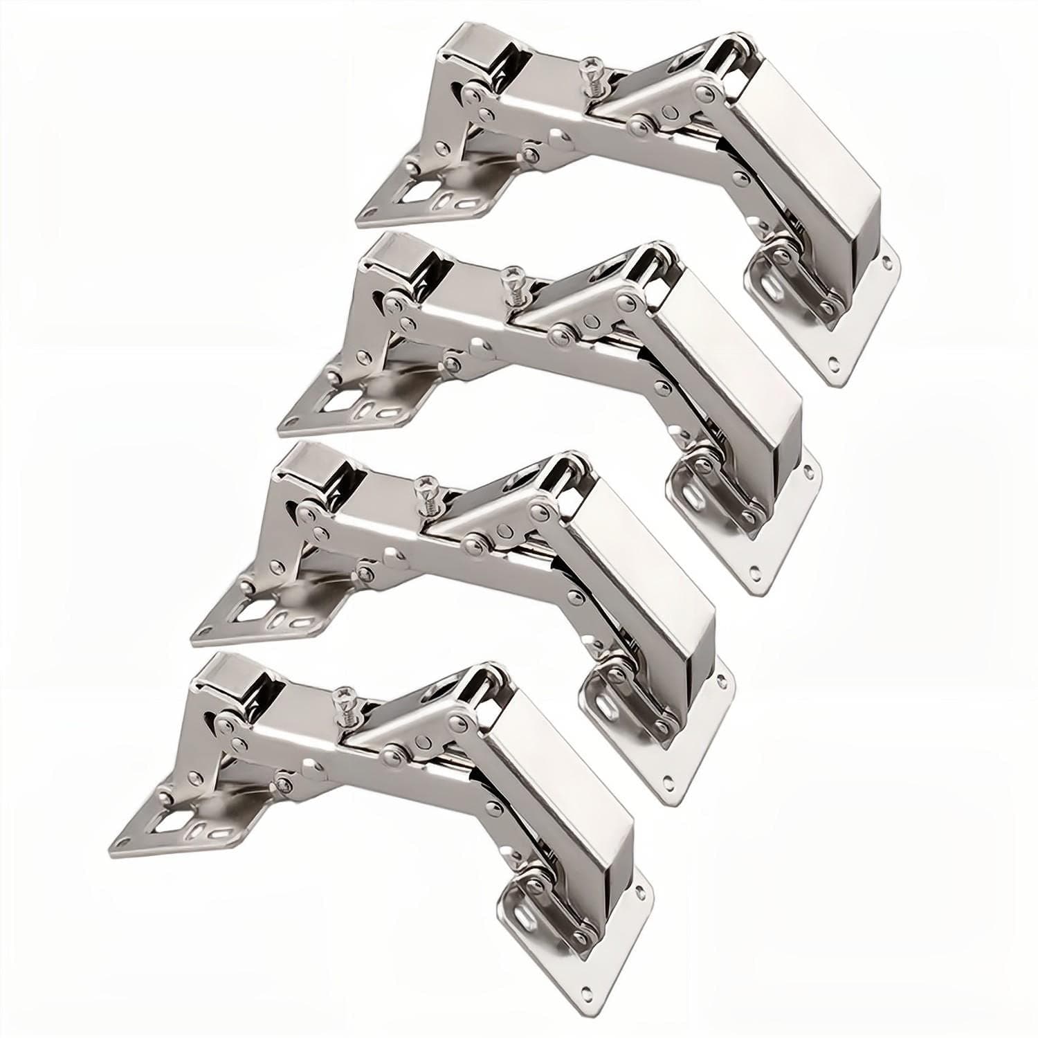 Qrity 4 PCS 175 Degree Hinges Soft Close, Frameless Hydraulic Cabinet Doors Hinges, Adjustable Mounting Hinges for Cabinet, Cupboards, Wardrobe
