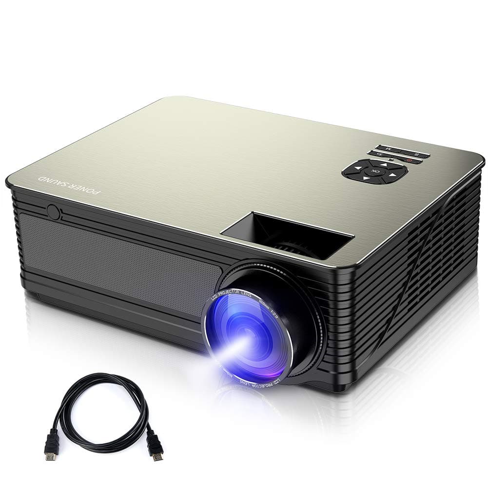 Projector, 1080P Supported Mini Projector 5500 Lux with 52,000 Hrs, 220 inch Home Theater Movie Projector, Native 720P Projector Compatible with Ipad, HDMI, VGA, TF, USB, Chromecast