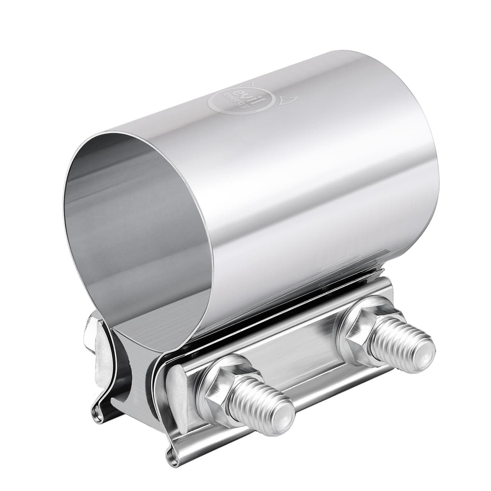 EVIL ENERGY 2.25 Inch 2 1/4 Butt Joint Exhaust Band Clamp Sleeve Stainless Steel 2pcs