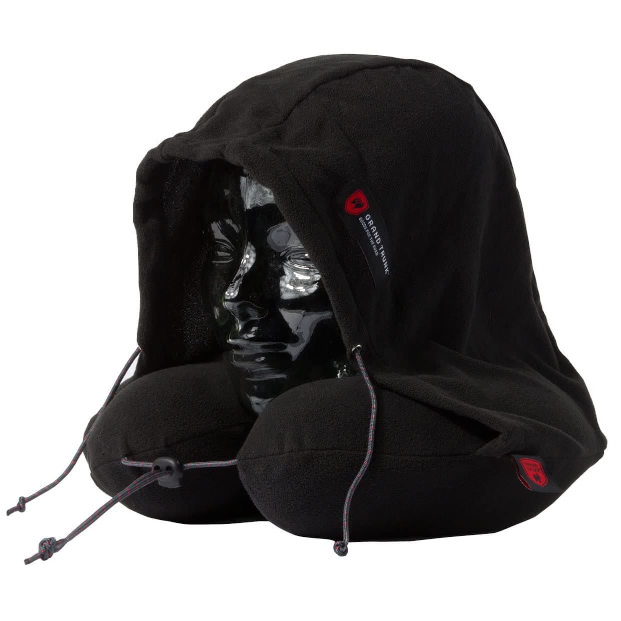 GRAND TRUNK Hooded Travel Pillow - Memory Foam Neck Support with Light-Blocking Hood & Carry Bag