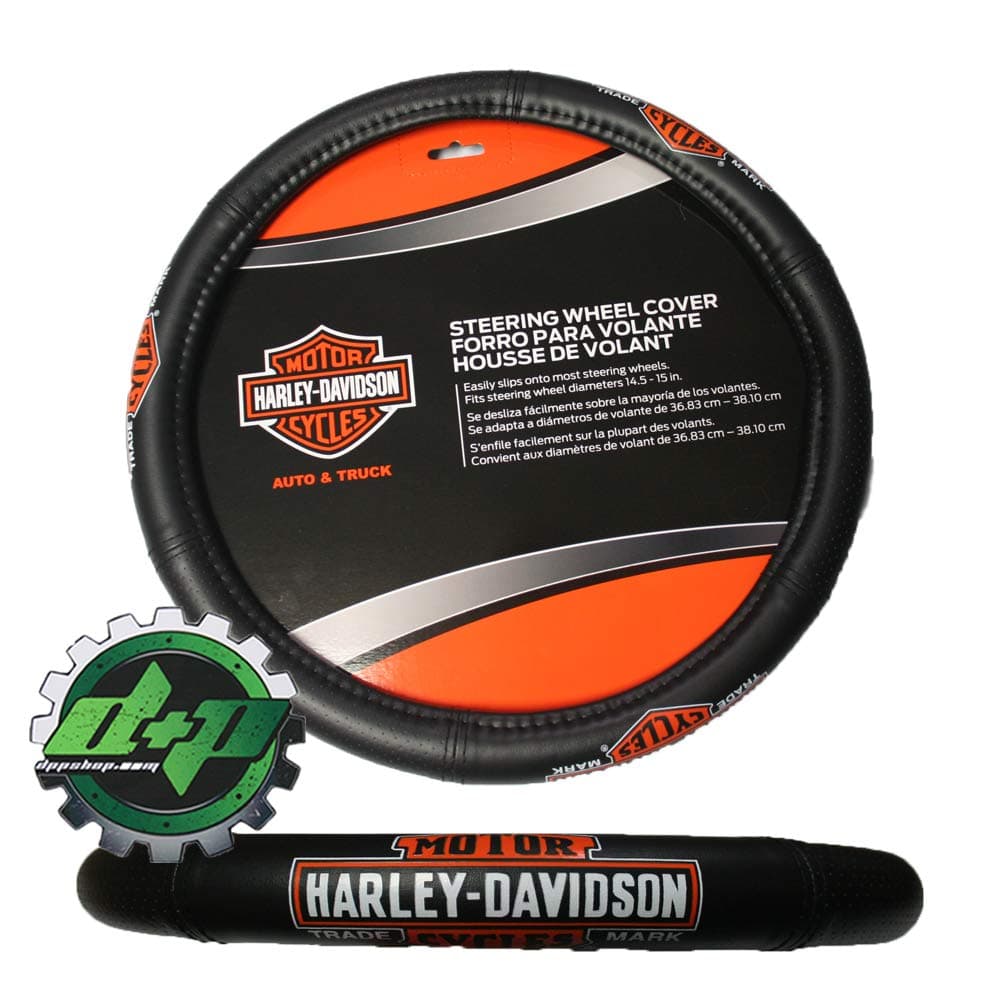 Diesel Power Plus Harley Davidson HD Classic B&S Steering Wheel Cover Leather Grip Motorcycle New