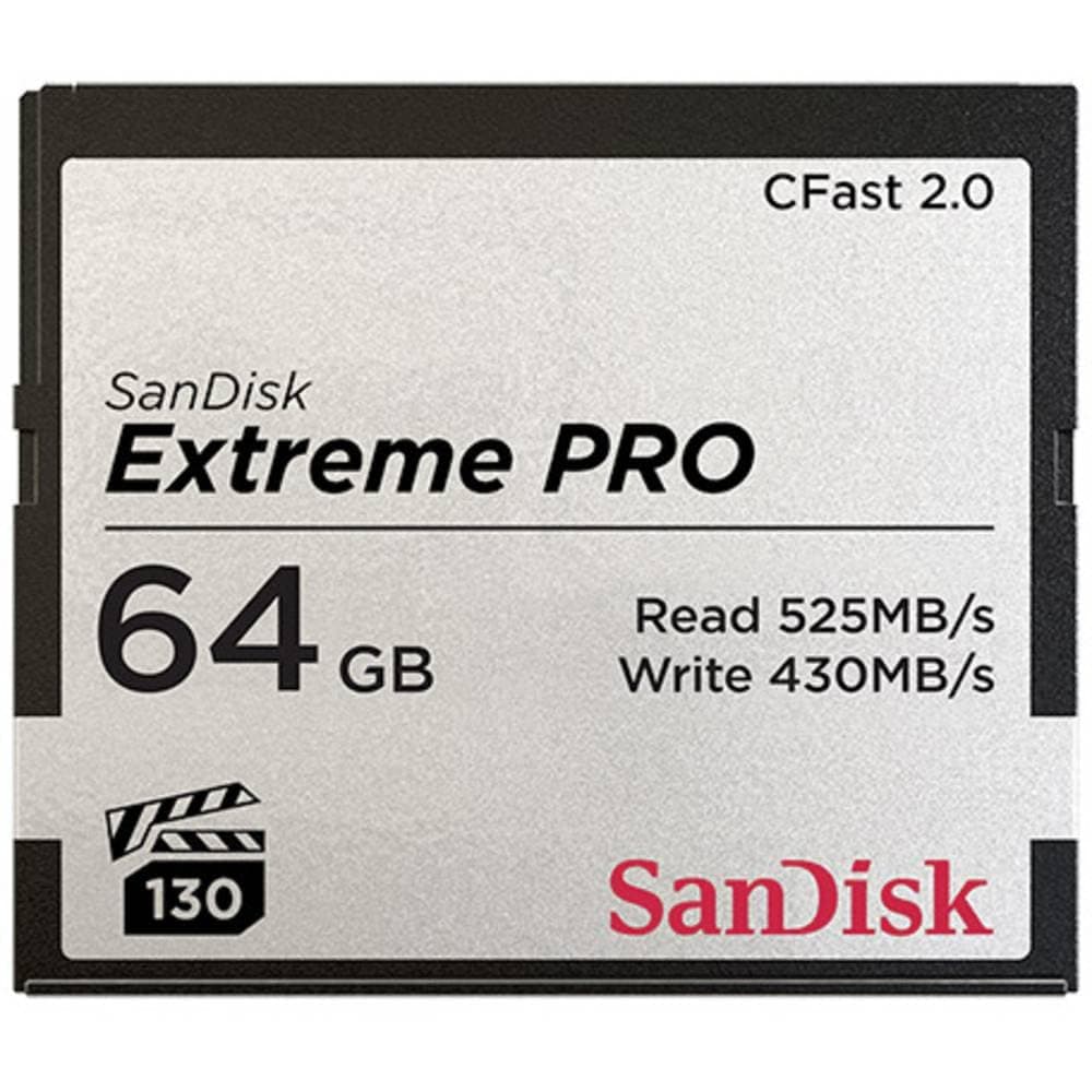 SANDISK 64GB Extreme PRO CFast 2.0 Memory Card - SDCFSP-064G-G46D
