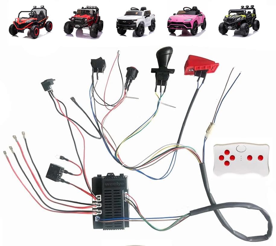 12 Volt Power Wheel DIY Modified Wires,High Power Self-Made Children Electric Car Wires Harness and Power Wheel Remote Kit Weelye 2.4G Remote Controller Kit Ride On Replacement Accessories