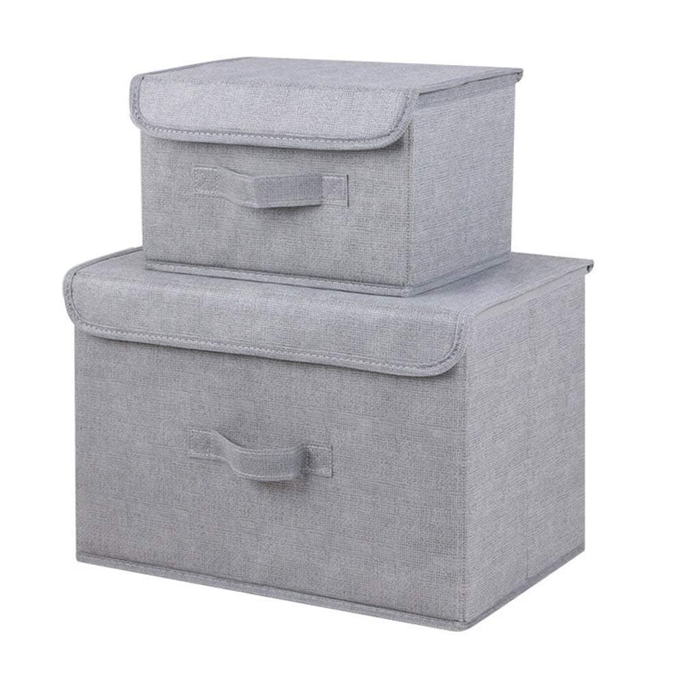 Tjackson 2pcs/set Cotton And Linen Storage Bins Box Foldable Large Waterproof Laundry Bucket Basket Organiser Home Bathroom