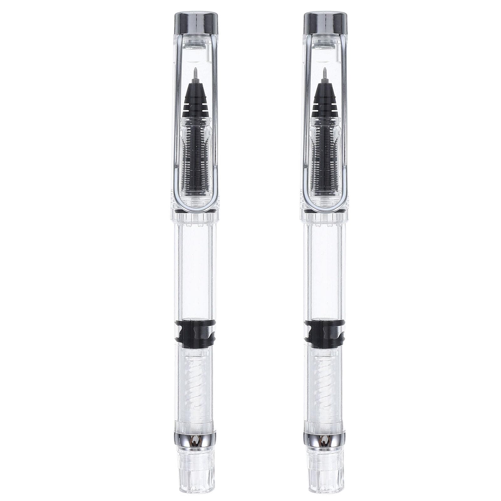 2pcs Water-based Pen Portable Students Ink Pen 0.38mm Smooth Filling Ink Pens Piston Filling Pen Bulk Portable Sign Pens Ink Style Pen Roller Pen for Office Business Supplies