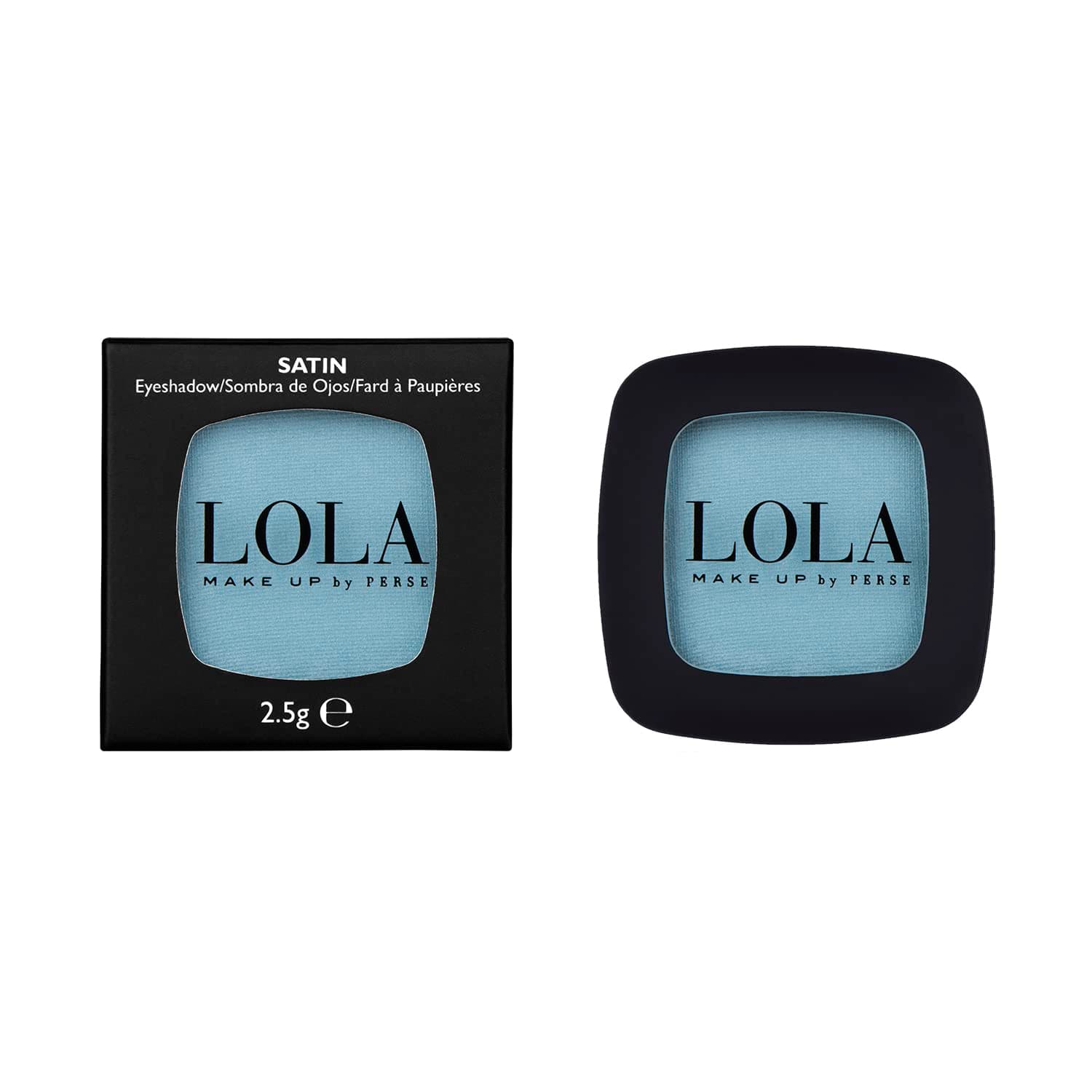 Lola Make-Up Mono Eyeshadow, Light Blue, Satin, Rich Intense Pigmentation, High Coverage, Use Wet & Dry, All Skin Tone, Mineral Oil Free, Vegan & Cruelty Free, No. 035