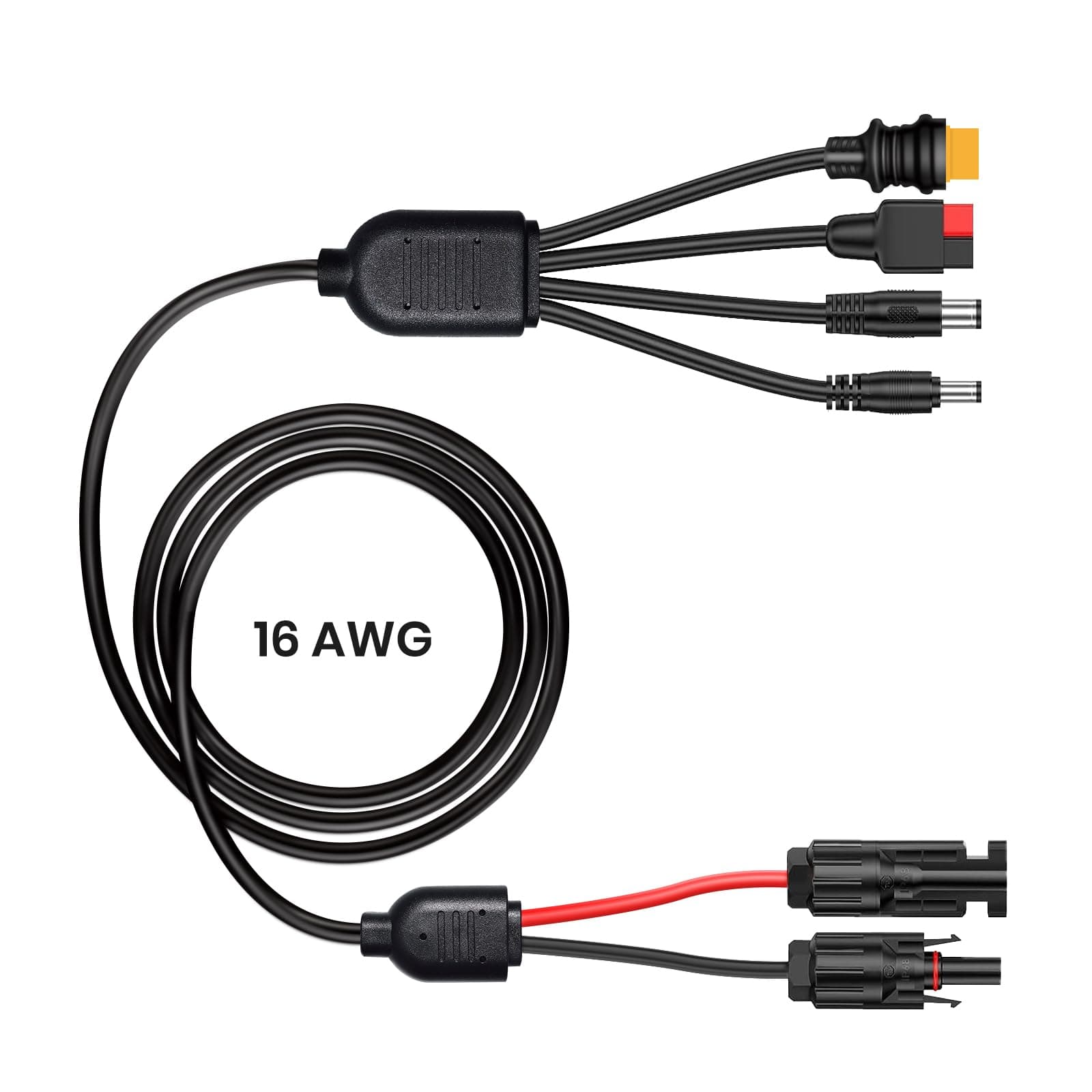 Solar Charge Cable Solar Connector to XT60, DC7909(8mm) DC5521 Anderson Adapter Connector Connect Solar Panel for Portable Power Station & Solar Generator (2M/6.5Ft)