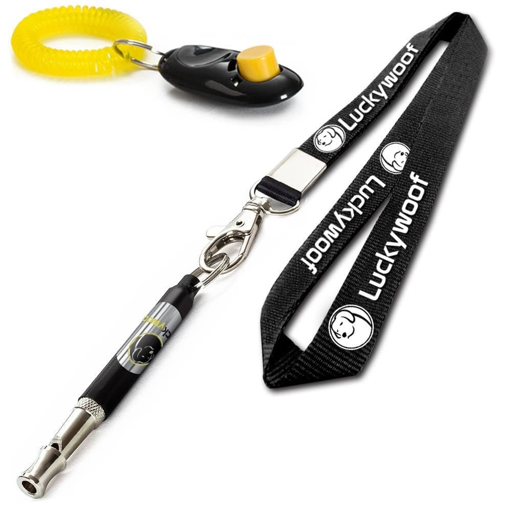 Dog Whistle to Stop Barking with Adjustable High Pitch Frequency & Loud Clicker for Training