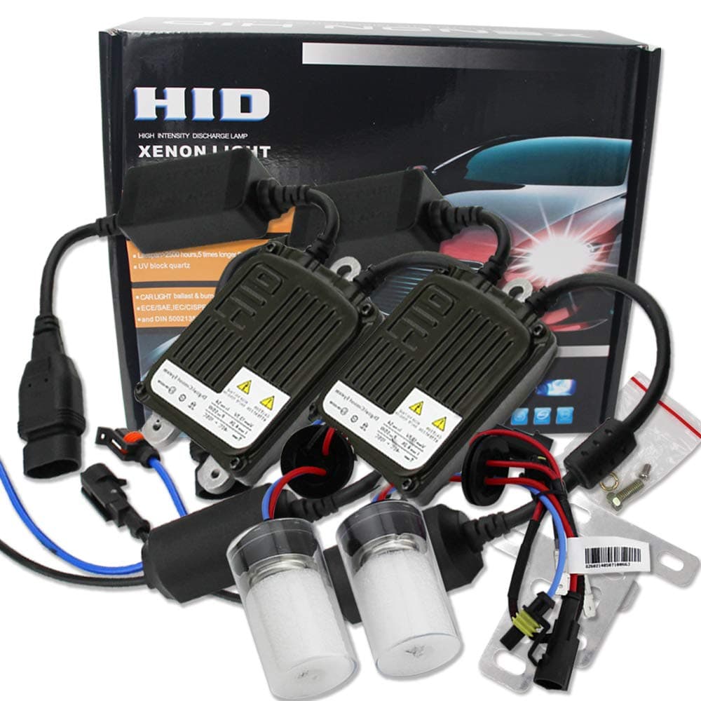 HSUN Car H7 HID Conversion Kit,55W Digital HID Ballast CANBUS Xenon Bulbs Kit with Decoder Load Resistor for Car Headlight,6000K Xenon White,2 Pack