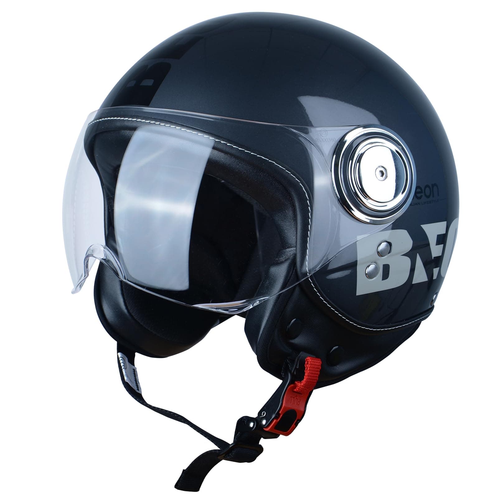 Open Face Motorcycle Helmet for Adults,DOT Approved - Moped Half Vespa Retro Helmet with Anti-Scratch Visor for Men and Women