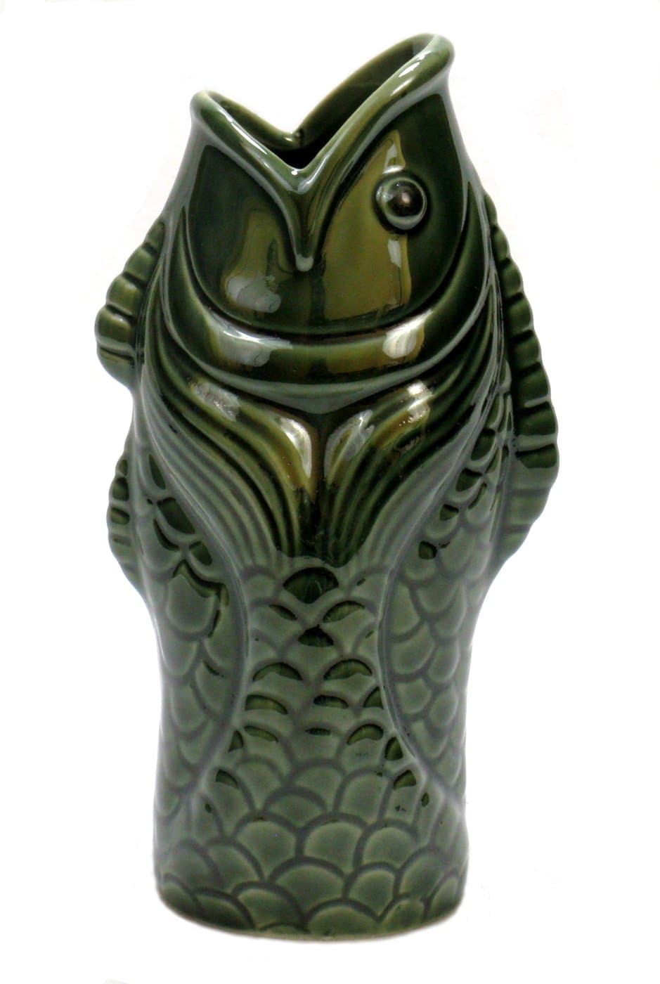 Green Ceramic Fish Cocktail Tiki Mug