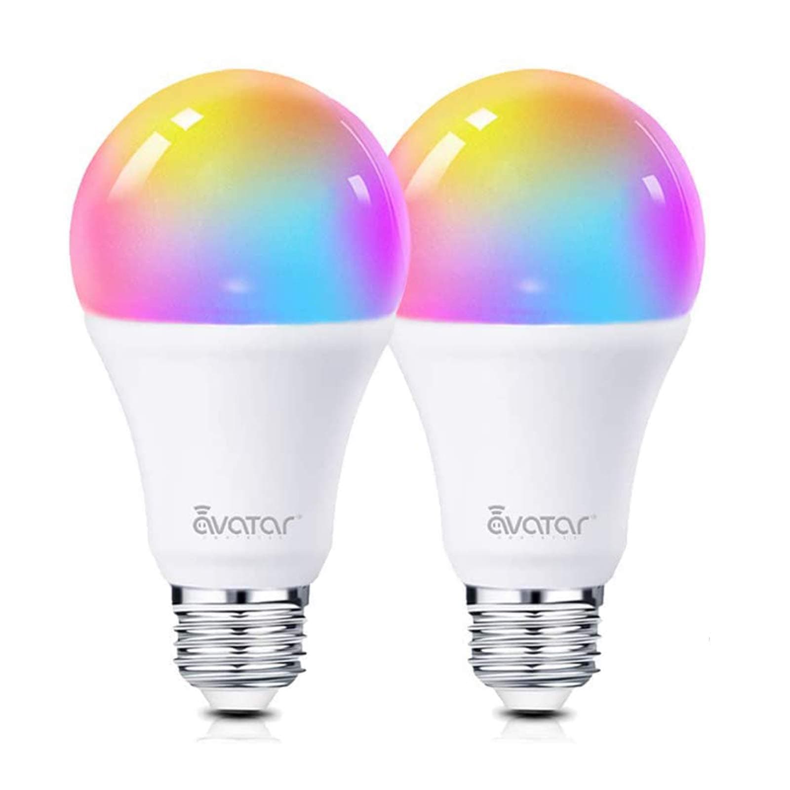 Avatar ControlsSmart LED Light Bulb, Alexa Light Bulbs WiFi Dimmable 2 Pack Compatible with Google Home/Smart Life APP, RGBCW Color Changing Lights, No Hub Required (800LM E26 A19 9W=70W Equivalent)