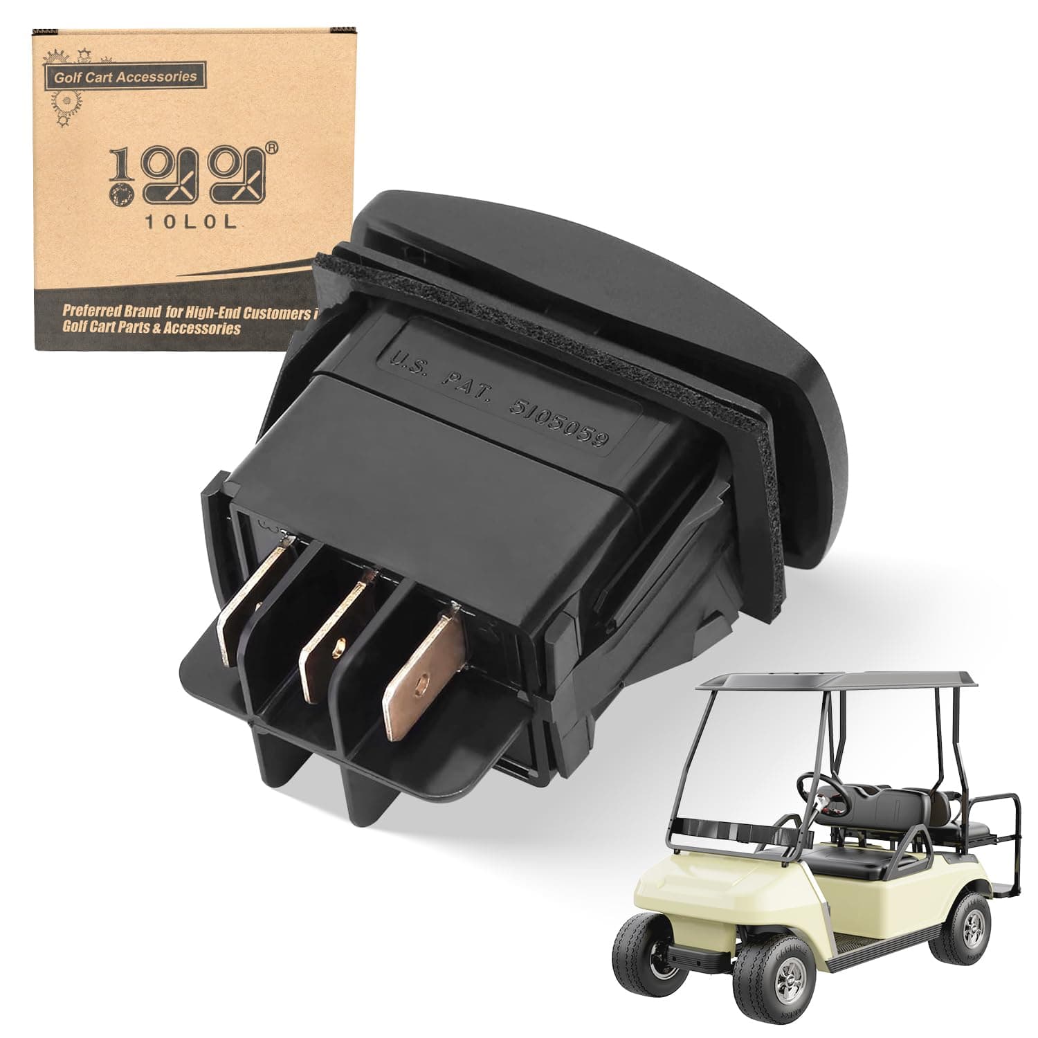 10L0L Forward Reverse Switch for Club Car DS and Precedent 1996-up 48V Electric Golf Cart PowerDrive Plus, FWD REV Rocker Switch Replaces OEM# 101856001 101856002