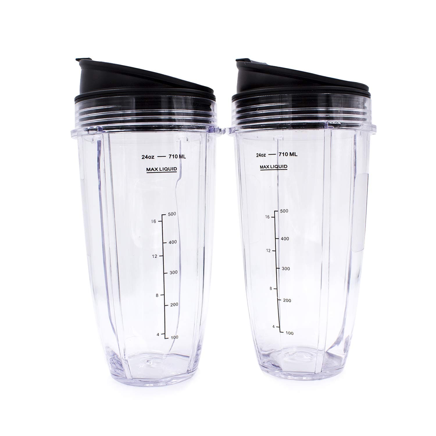 Buecmue Replacement Blender Cup with Lid (2 Pack) 24 Oz Cups For Ninja Auto iQ BL480 BL482 BL642 NN102 BL682 BL450 BN751 BN801 Foodi SS351 SS401 Ninja Blender Auto iQ Blade