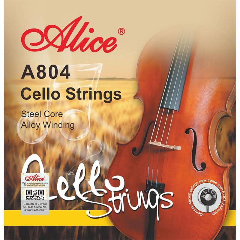 Alice A804 Cello String Set, Steel Core, Al-Mg, Ni-Fe Winding