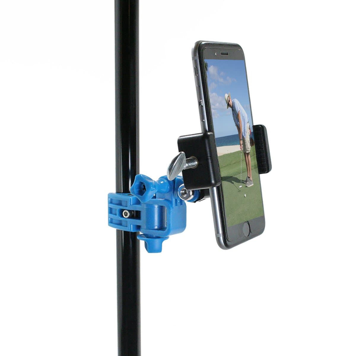 Golf Gadgets® - Record Your Putts on The Green from The Pin/Golf Flag Pole with This Universal Smartphone Mount. Compatible with Any Phone, or GoPro Hero 4. (Blue)