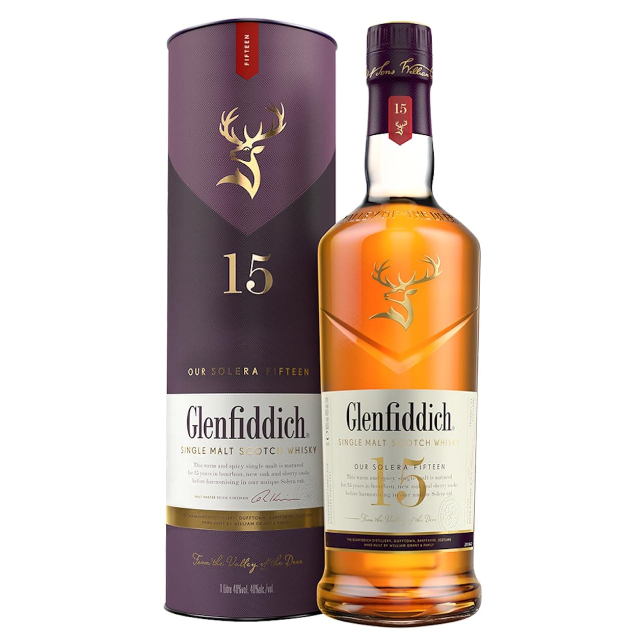 15 Year Old Single Malt Scotch Whisky - Rich Complex - Warm Spice, Honey Rich Fruit - Bourbon, Oak & Sherry Casks - Harmonised In Our Solera Vat - 40% ABV - 70 cl (Packing may vary)