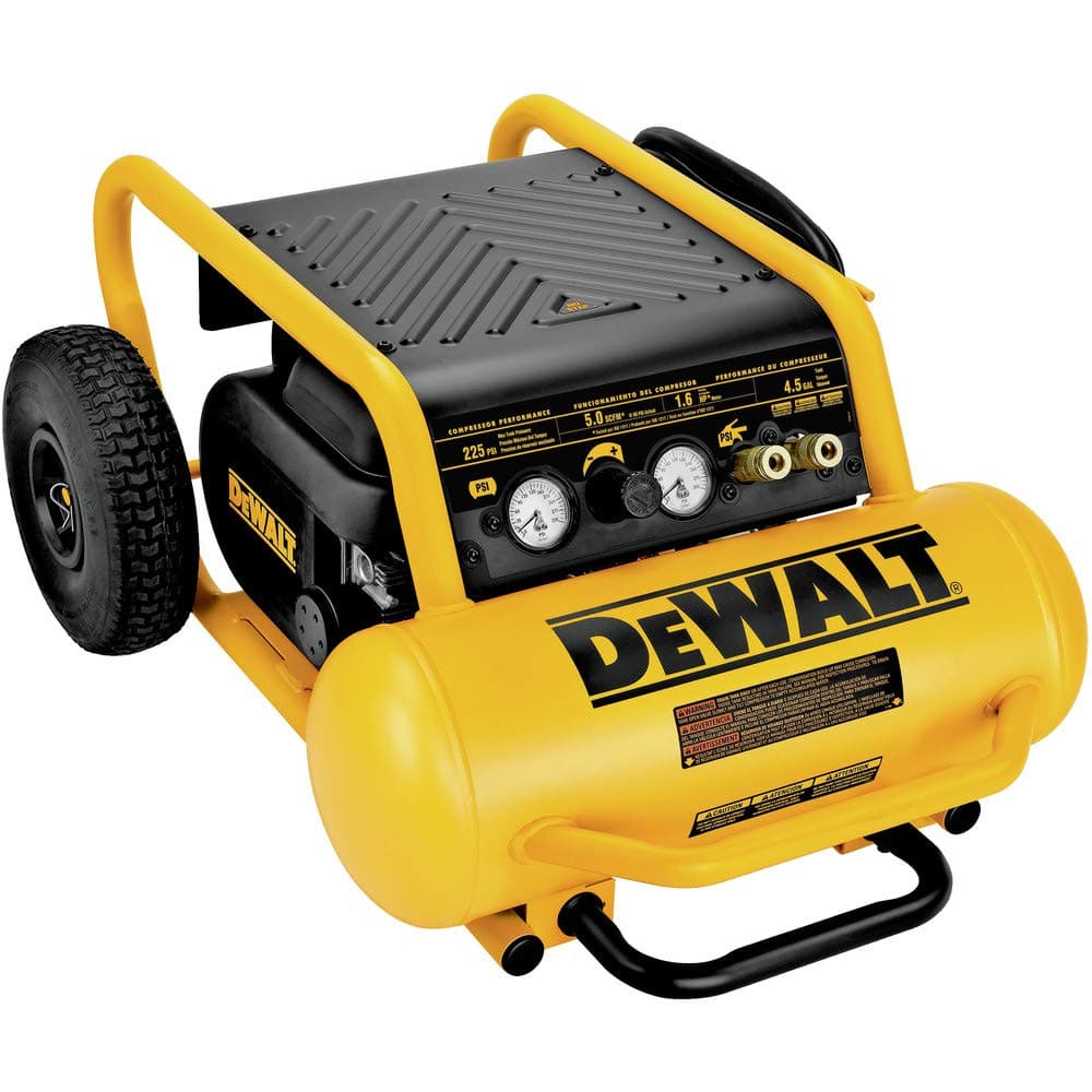 Air Compressor, 225-PSI Max, Hand Carry with Wheels, 4-1/2 Gallon (D55146)