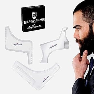 Set of 3 Multi Purpose Transparent Beard Shaper tool for Men | Beard Shaping Stencil Comb for men styling shave for neck line guide - Grooming kit