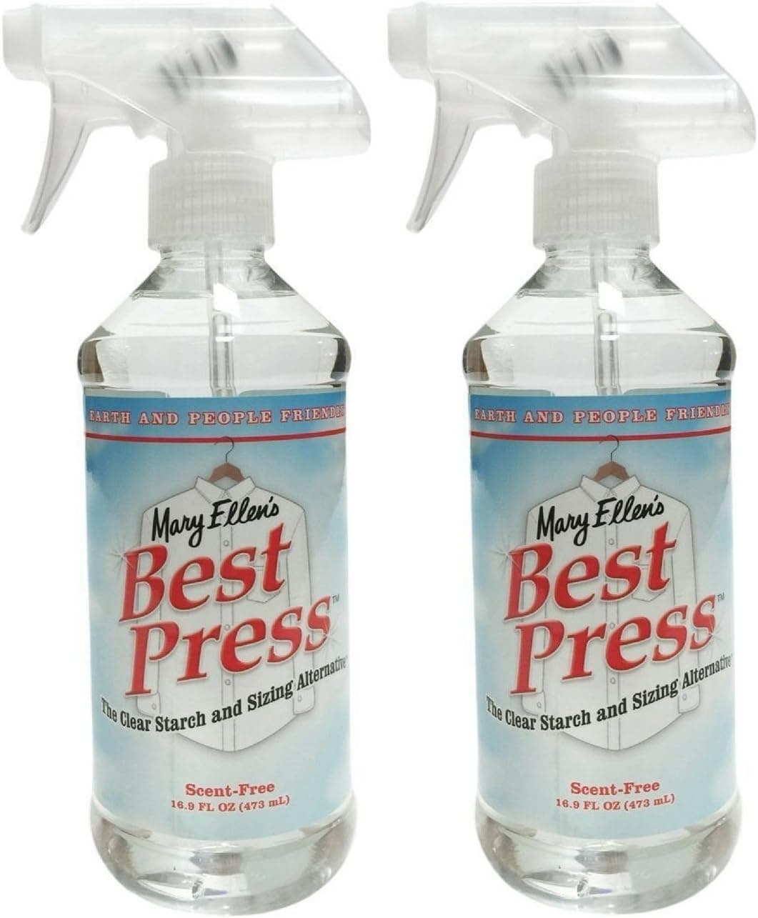 Mary Ellen's Best Press -2 pack - Clear Starch Alternative Ironing Spray, Scentless, 16.9 oz - Wrinkle Resister & Soil Guard for Quilting and Sewing