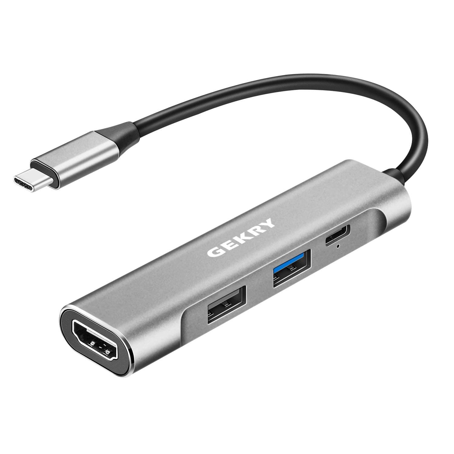 USB C Hub, Aluminum USB C Adapter with PD Port, 1 HDMI 4K Port, 1 USB 3.0 Port, 1 USB 2.0 Port, for Type C Laptops