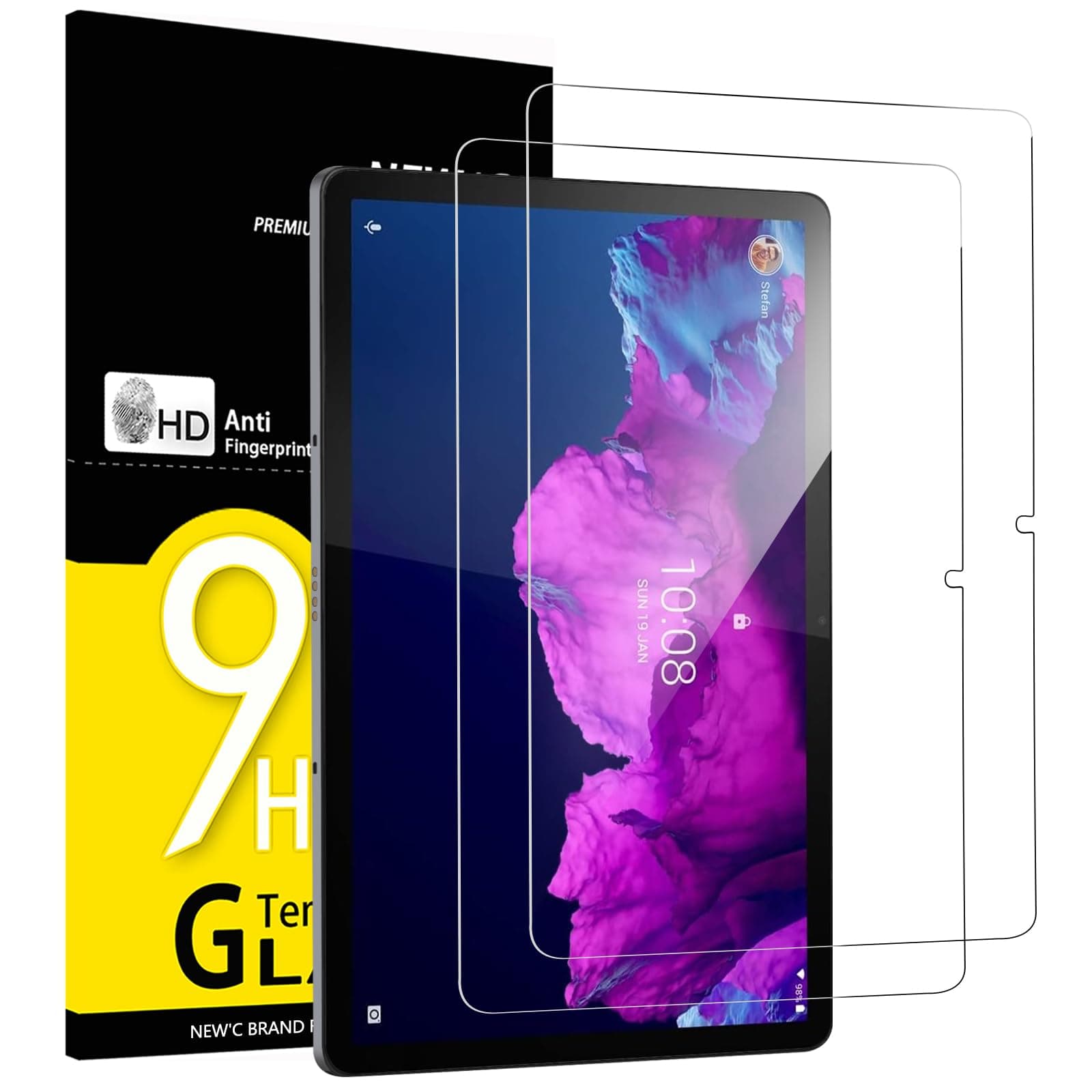 NEW'C 2 Pack Designed for Lenovo Tab P11/11+ 11 inches Screen Protector Tempered Glass, Case Friendly Ultra Resistant