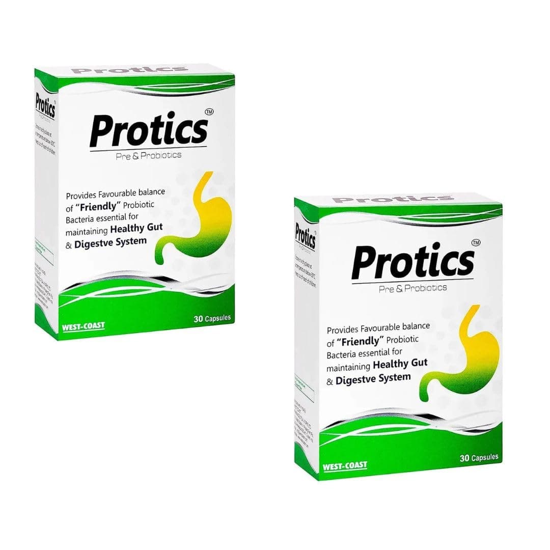 Protics Pre-Probiotics - Gut Health Support - 30 Capsules - pack of 2
