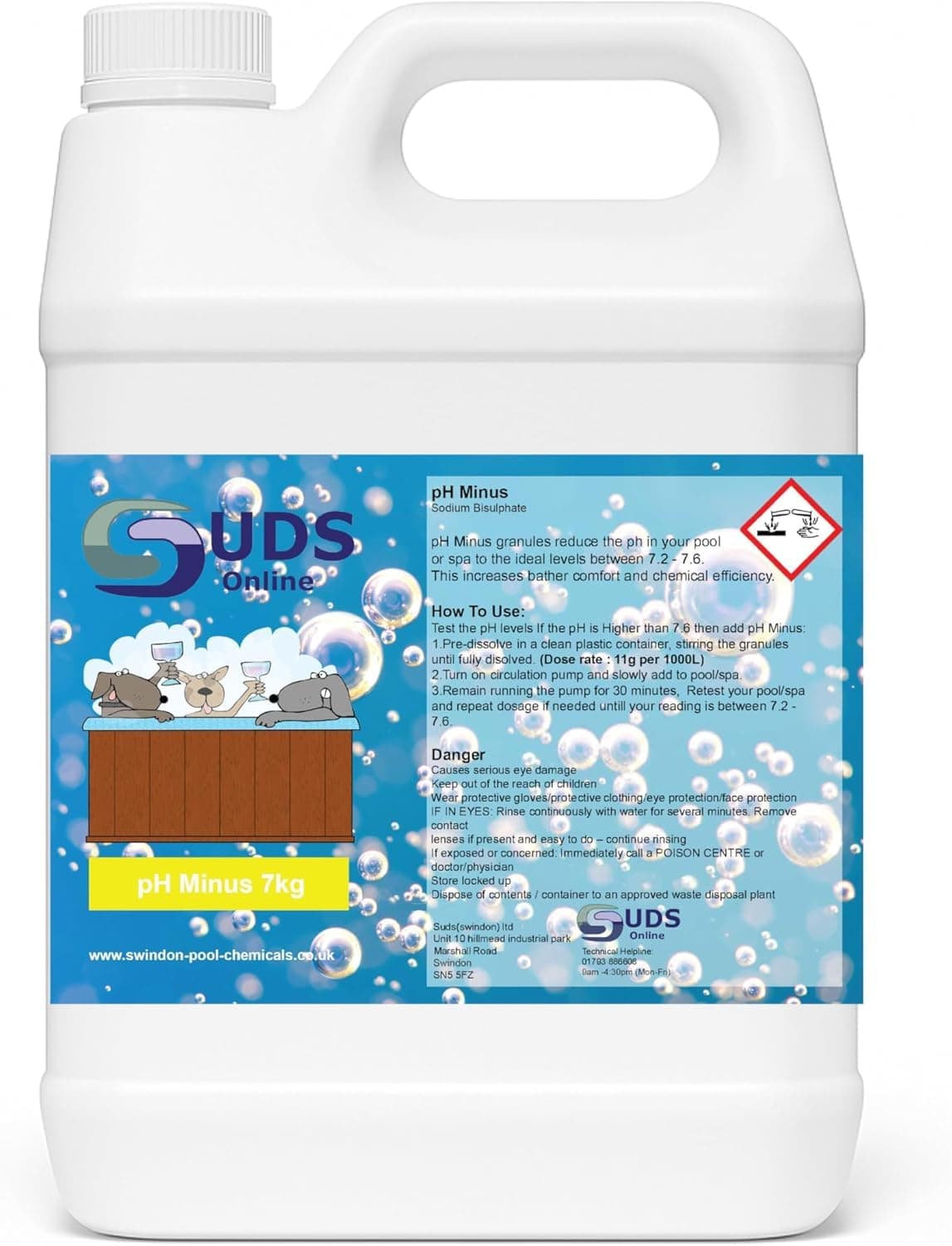5KG pH- minus reducer dry acid For swimming pools, spas, hot tubs down