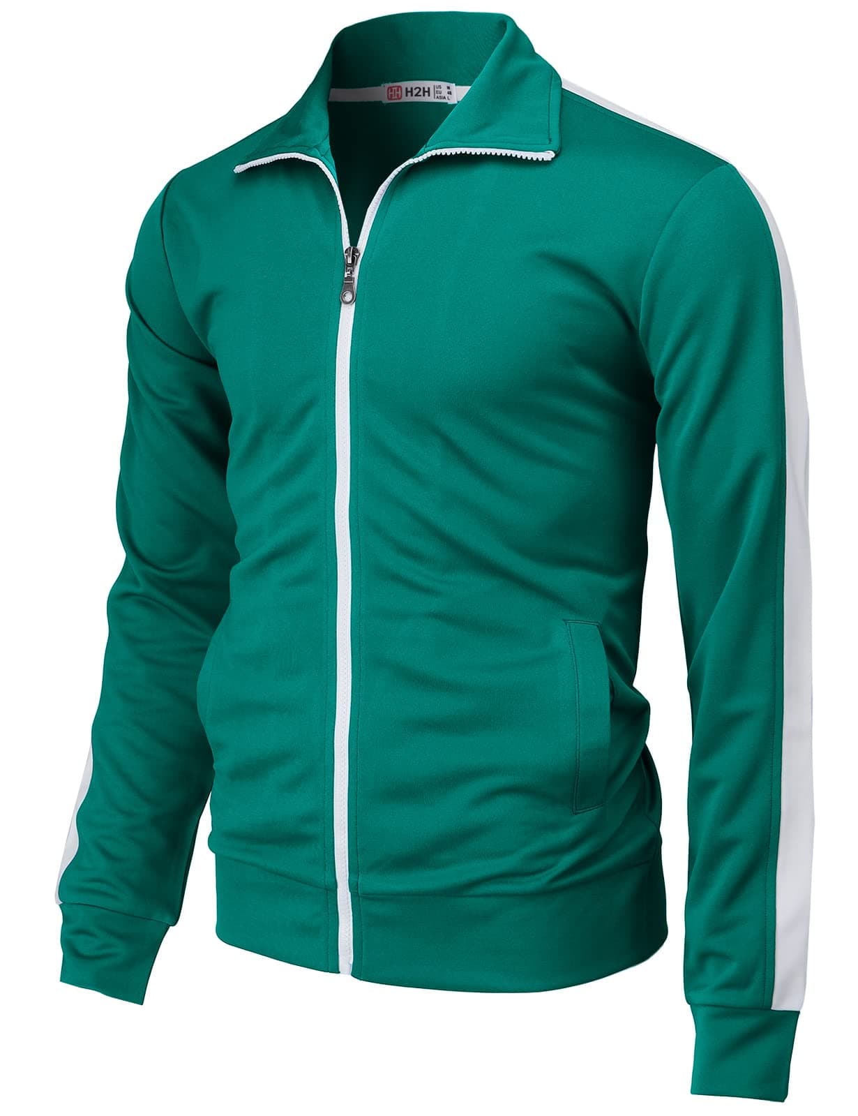 H2HMens Active Slim Fit Track Lightweight Jacket Zip-up Long Sleeve
