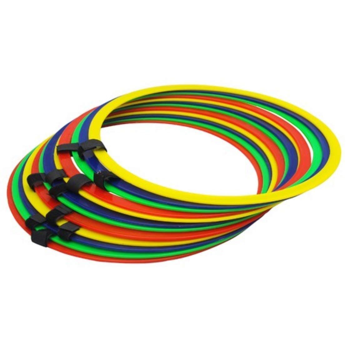 Plastic Agility Speed 18" Ring Ladder Set - Agility Footwork Training and Speed Hurdles Ladder, Fitness Equipment, Sports, Workout Home Gym, for Kids and Adults | Set of 12 Rings | Multicolour