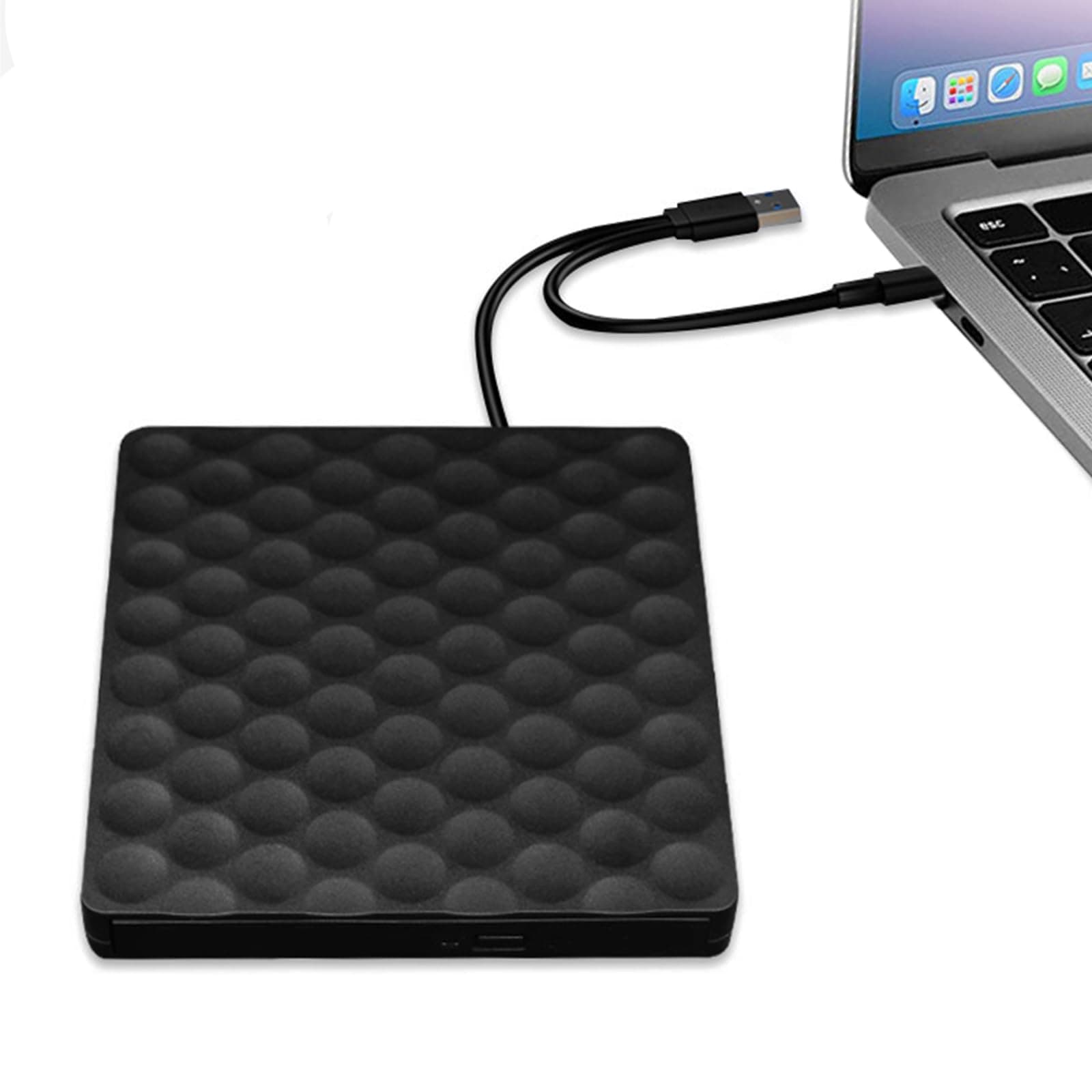 RUOVXWU External CD DVD Drive for Laptop Type-C USB 3.0 Portable External DvD Drive Burner Reader Optical DVD Drive Super Fast Speed for Windows 11/10/8/7 / XP Linux OS