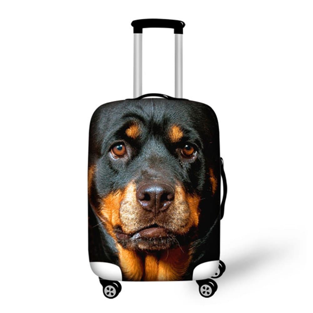 HUGS IDEA Rottweiler Pattern Durable Washable Elastic Luggage Protective Cover for 26/28/30 Inch