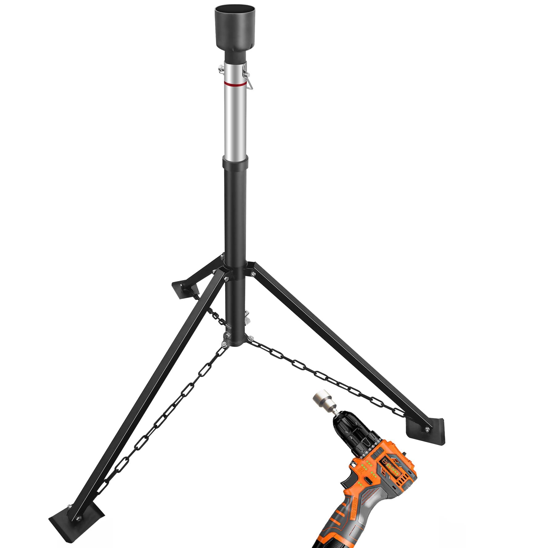 - King Pin Tripod Stabilizer Jack for 5th Wheel Trailer Rv, (Allow Drill Adjust), 5000lb Load Capacity & Adjustable Height from 35" to 56"（Patented