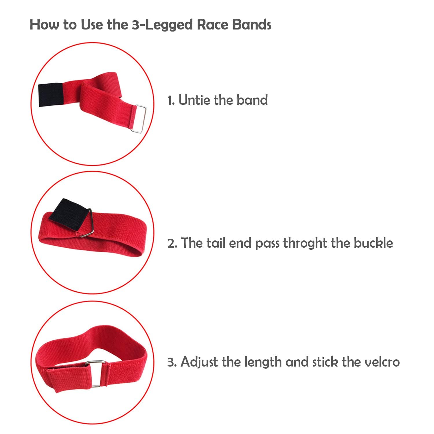 10 PCS 3 Legged Race Bands Three Legged Race Durable Firm Elastic Tie Rope Colorful 3 Leg Race Band for Kids Adult Outdoor Fun