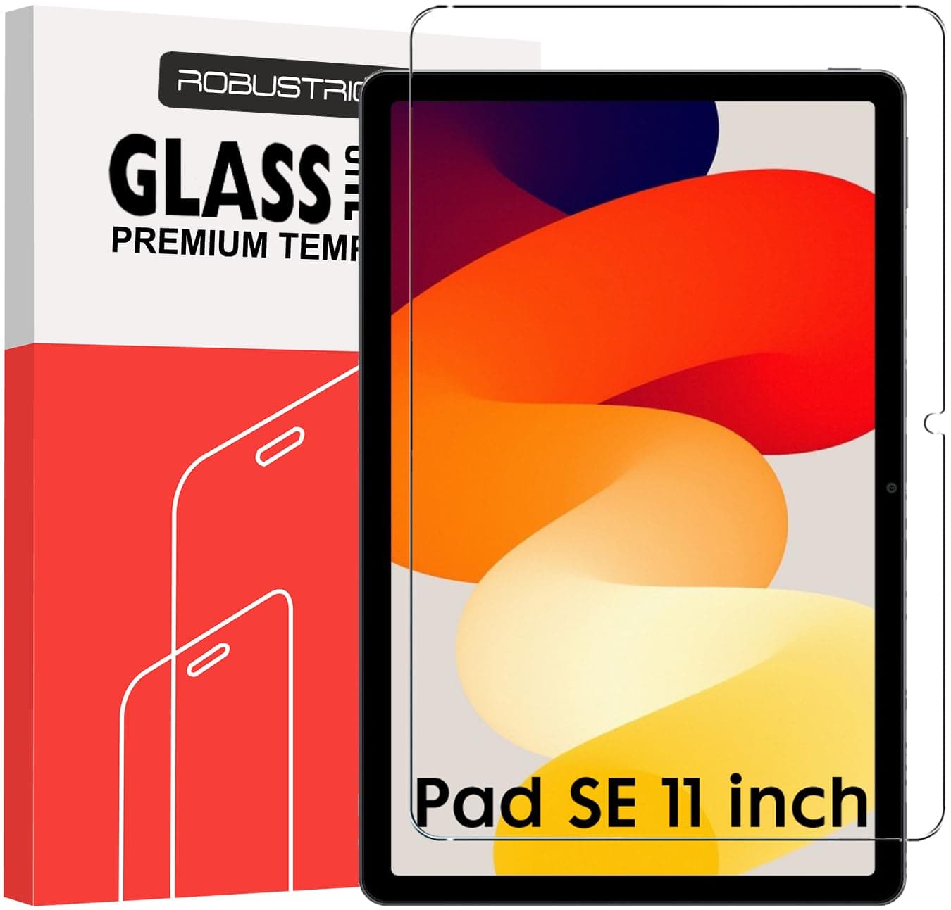 Robustrion Premium Tempered Glass for Redmi Pad SE Screen Protector Guard for Redmi Pad SE Tablet [Anti-Scratch] & [Smudge Proof] - Pack of 1