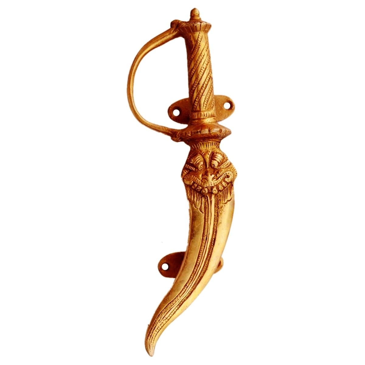 Purpledip Brass Handle for Door, Window, Cupboard Or Drawer 'Warrior Sword', Gold (11133)