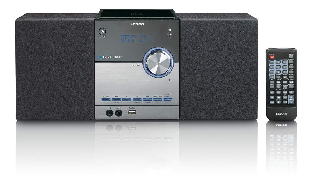Compact Stereo System MC-150 with DAB+, FM Radio, CD/MP3 Player, Bluetooth and USB, Remote Control, 2 x 10 W, Black