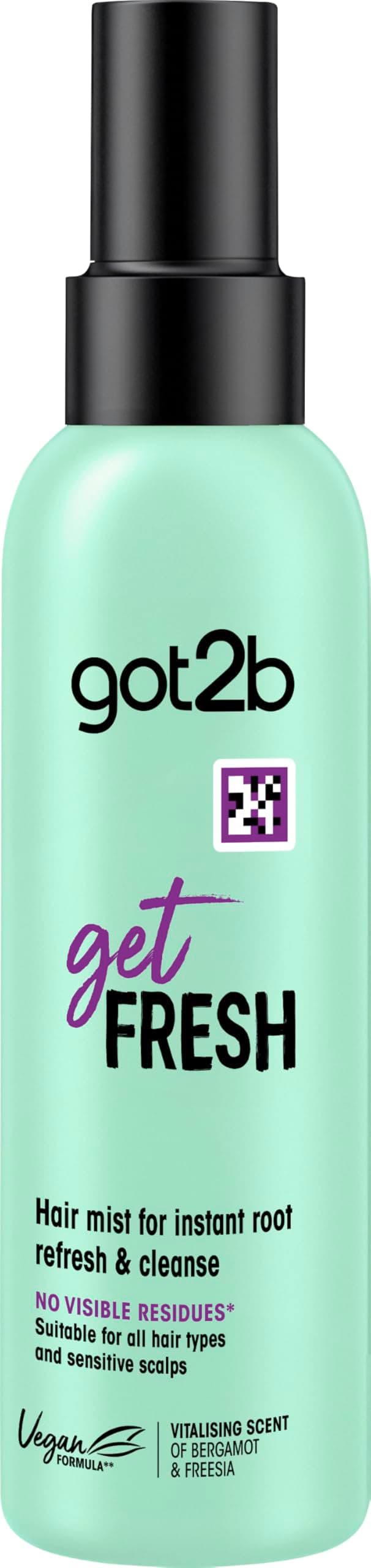 got2b getFRESH Dry Shampoo Hair Mist 150ml, for Instant Root Refresh & Cleanse, Suitable for Sensitive Scalp, No Visible Residues*, Vitalising Scent, Hair Dry Shampoo, Vegan Formula**, Rice Starch