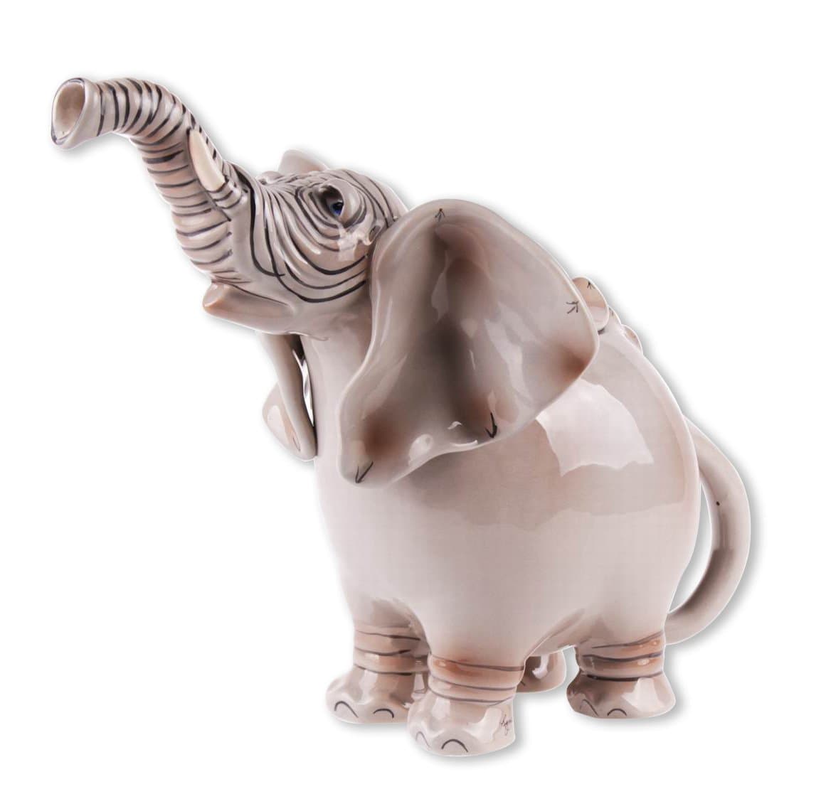 Blue Sky Ceramic Elephant Teapot, 12 x 6 x 9.5"