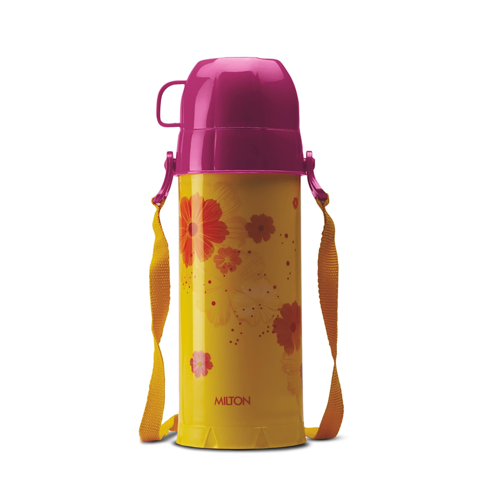 Milton Eiffel 1000 Vacuum Insulated Thermos Flask with Strap to Carry, 910 ml, Long Hours Hot & Cold Water Bottle for Office, Hiking, Trekking, Travel, Yellow