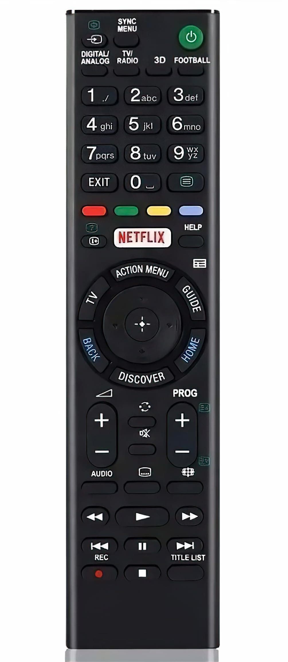 NEW Replacement Remote Control for Sony Bravia TV with Netflix Button - Suitable for Sony RMT-TX100D, RMT-TX101J, RMT-TX102U, RMT-TX102D - No Setup Required