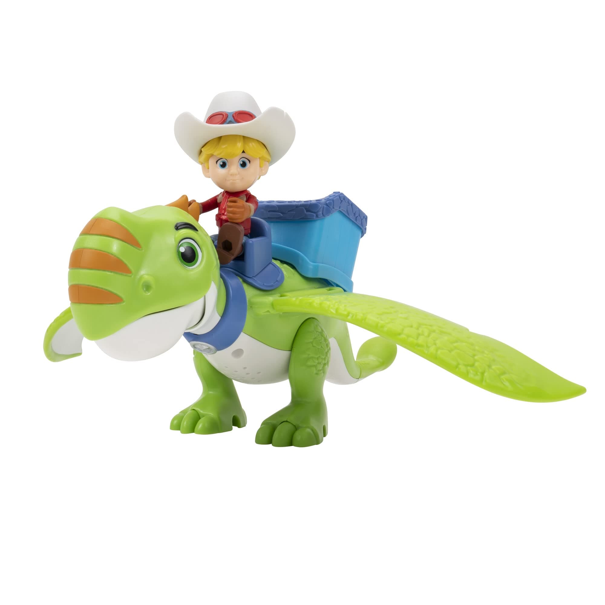 Dino Ranch Jon and Thunderbolt - 3-Inch Jon Figure with 12-Inch Flying Dino Figure - Sounds - Toys for Kids - Ages 3+