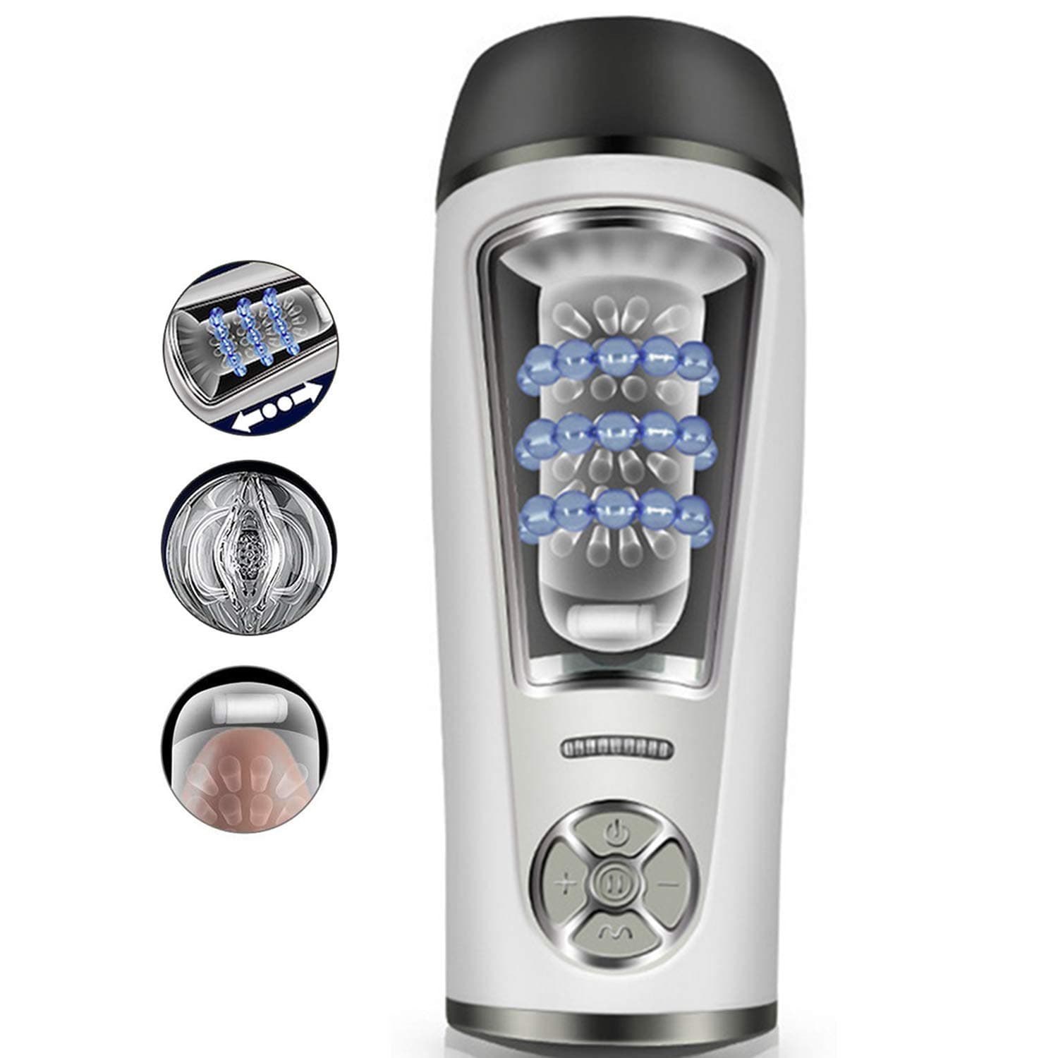 280 Times/Min Men Automatic Piston Cup Sucking 360° Wrap Tight 10 Pattern Vibrating Electronic Massage Cup Intelligent Male Toy（Ship from US