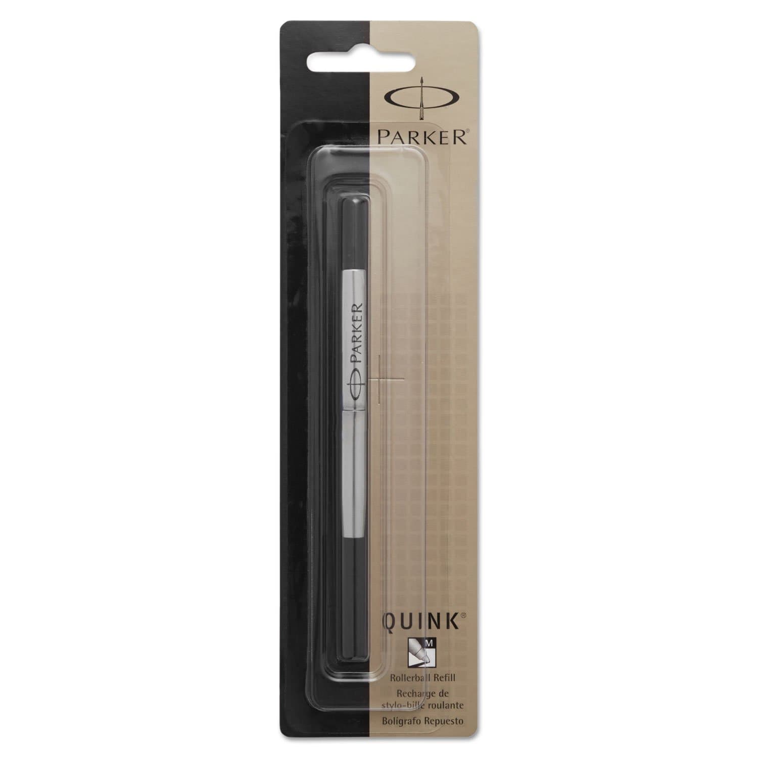 Parker 3021531 Refill for Roller Ball Pens, Medium, Black Ink