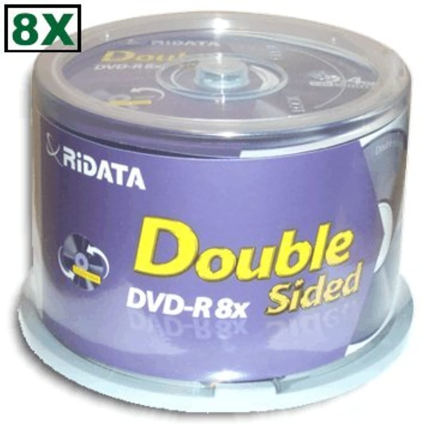 9.4 GB 8X Double-Sided DVD-R's 50-Pak Cakebox